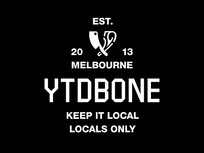 YSTDAYBONE - apparel apparel australia bone cleaver community design icon local logo meat melbourne symbol