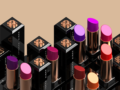 Sonia Roselli - Lipsticks branding cosmetics gold lipstick make up metallic monogram nyc packaging