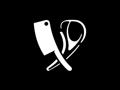 Pork & Cleaver bacon black cleaver icon meat pork white