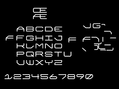 Typeface Process display extended linear monospaced typeface wip