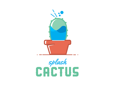 Splash Cactus art brand branding clean design illustration logo music water