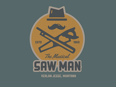 Musical Saw Man art brand branding design illustration music vector
