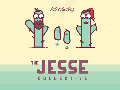 The Jesse Collective announcement baby beard cactus collective illustration ponytail redhead