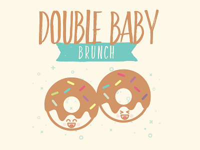 Double Baby Brunch art baby brunch illustration invite justan shower