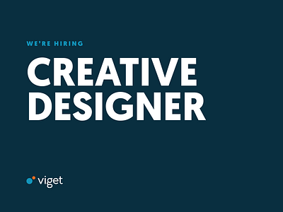 We're Hiring a Creative Designer