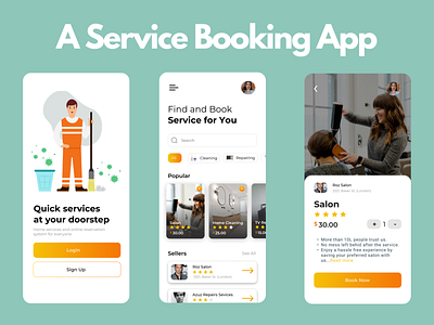 Service Booking App - Figma app branding design ecommerce graphic design ui ux