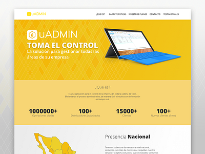 uAdmin page design diseño emcor landing landingpage mexico page sonora uadmin web webdesign yellow