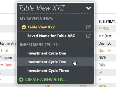 Table View Selector