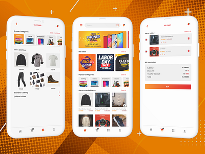 Ecommerce Mobile Application UI Design [Light Mode] app design app interface app ui app ux bitsbeat bitsbeat design design ecommerce illustration logo mobile app mobile app ui mobile application mobile ecommerce ui ux web web app web design