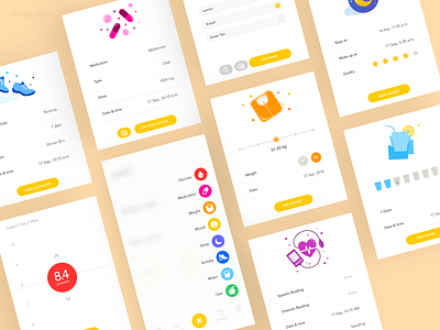 Health And Fitness App UI Designs Features aboutus app applify branding design fitnesslifestyle graphic design healthylifestyle ui