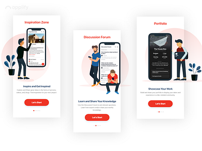 Onboarding Screens - App for Civil Engineers and Architects app design app screens applify apps architects civil engineers design graphic design mobile app design mockups portfolio apps ui ui design vectors