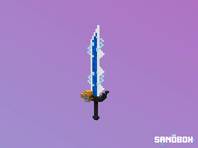 Ice Dragon Sword 3d 3dvoxel dragon gaming lighttracer pixel art sandbox sword voxedit voxel weapon