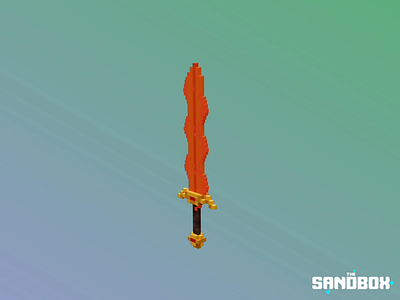 Fire Dragon Sword 3d 3dvoxel design dragon fire gaming illustration lighttracer pixel sandbox sword the sandbox game voxel