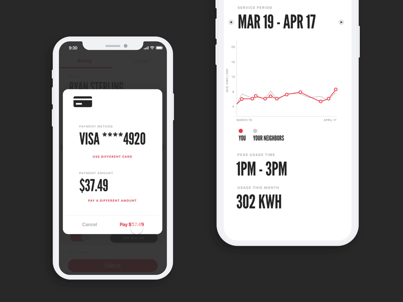 Power Bill billing electricity mobile mobile modal modal power power bill ui ux