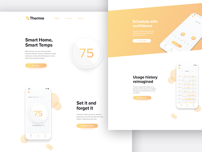 Landing Page for a Thermostat App landing page landing page concept landing site marketing page marketing site mobile app mobile app site mobile concept mobile thermostat mobile thermostat app nest one pager thermostat