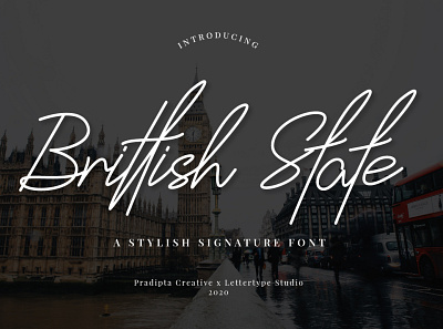 Brittish State - A Stylish Signature Font design typography