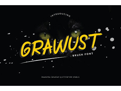Grawust Brush advertisements brush brushfont casual elegant film label logo modern package uppercase watermark