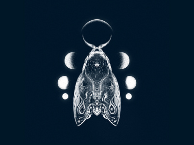 Celestial Mother Moth celestial illustration moon moth science fiction star stars