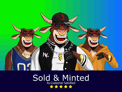 Rapper Bull Character blockchain crypto design graphic design illustration nft nft art nft character nft characters