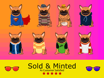 Cute Pug Dog Character blockchain crypto design graphic design illustration nft nft art nft character nft characters