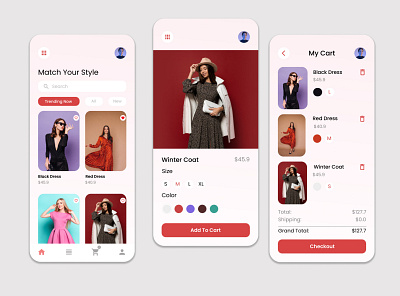 Fashion App design market ui ux