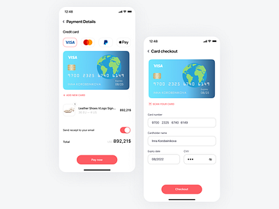 Credit card - Mobile App app creditcard daily ui 100 day challenge design e commerce mobileapp ui ux