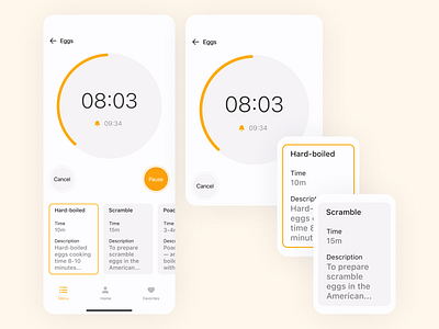 Countdown Timer - Mobile App app clock cook cooking countdown timer daily ui 100 daily ui 100 day challenge design e commerce mobileapp timer. ui ux