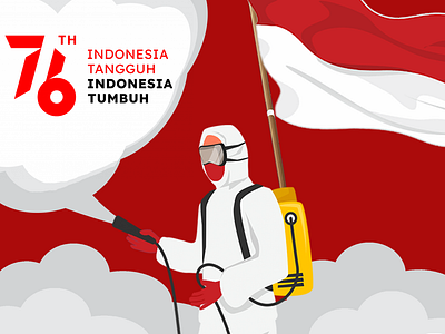 Dirgahayu Republik Indonesia 76th design graphic design illustration