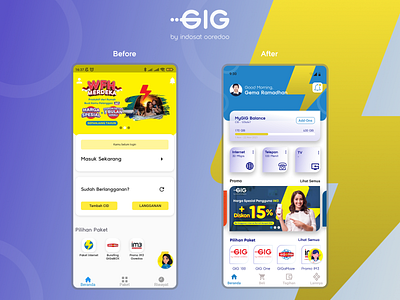 ReDesign - Apps MyGIG (Internet Provider Apps) design figma indosat ooredoo indosatm2 internet provider redesign ui ui design ux