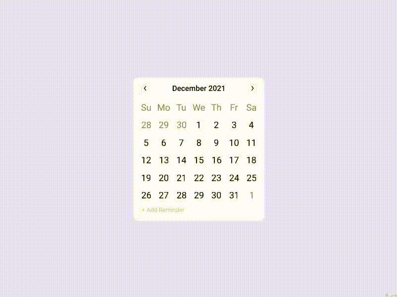 #JustTry : Interactive Calendar
