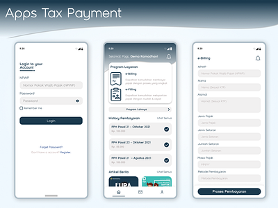 Exploration Design - Apps Tax Payment bapenda design exploration figma tax payment ui ui ux design user experience user interface ux