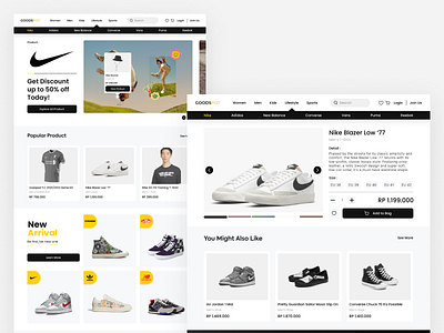Exploration Design - Website E-Commerce design ecommerce exploration figma home page landing page modern ui nike product page shopify shopping store ui ui uiux user experience user interface ux website