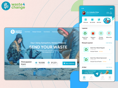 Redesign Waste4Change Apps design exploration figma kominfo modern ui redesign task ui user experience user interface ux ux case study w4c waste4change
