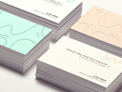 Dental Identity business card clean colourful dentist emboss graphic icon design light logo minimalist playful teeth