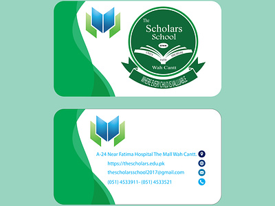 School Business Card branding design face illustration logo retouch typography vector