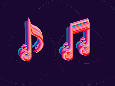 Musical Notes branding clean design graphic design icons illustration illustrator minimal music ui vector
