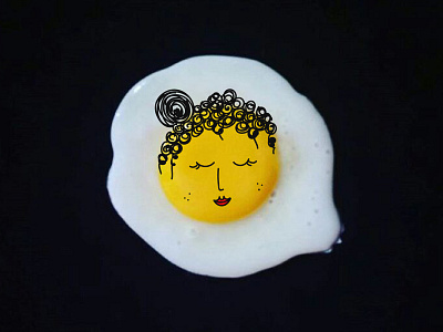Doodle art doodle egg face illustration minimal white yellow