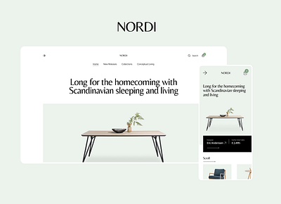 NORDI - Scandinavian Designer Furniture Collections branding danish desktop furniture layout mobile nordic responsive scandinavian swedish ty typography ui ux web
