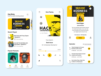 Podcast design app design ui