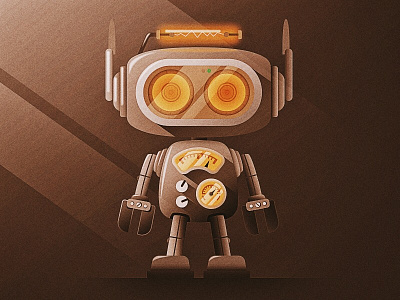 Robo No.1 character design illustration illustrator lighting robot robots san diego vector vintage