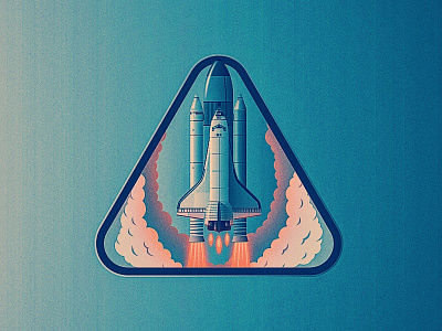 Launch Icon illustration illustrator launch shuttle space space x spaceship vector vintage