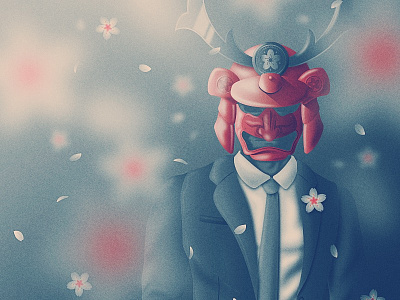 Japan Inspiration cherry blossom illustration illustrator japan sakura samurai san diego suit tie tokyo vector