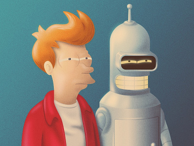 'We See What You Did There' bender classic fry futurama grain illustrator lighting vintage