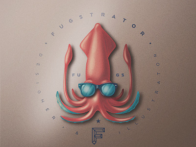 Skeuomorphic Chillin' Squid branding chill grain logo pencil rayban san diego seal shades squid sunglasses vintage