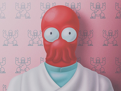 Dr. Z fanart flat futurama grain outer space retro san diego skeuomorphic skeuomorphism woop zoidberg