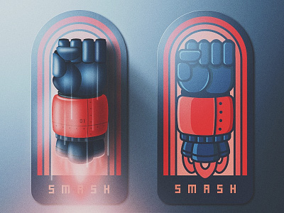 The Smash Badge badge fist grain lapel pin lighting pin robot rocket san diego skeuomorphic smash sticker
