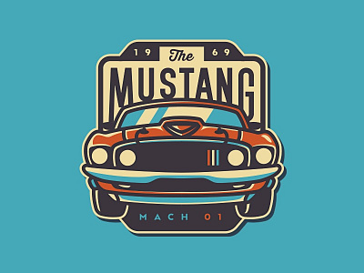 '69 Mustang Mach 1 Badge 69 69 mustang badge cars classic classic car flat line art mach 1 mustang retro san diego