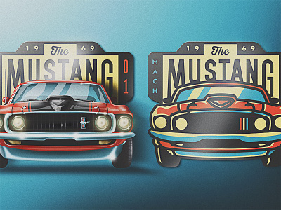 '69 Mustang Skeuomorphic Badge 69 69 mustang badge cars classic classic car flat mach 1 mustang retro san diego skeuomorphic