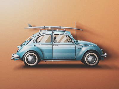 So. Cal VW Bug Icon beetle bug car classic clean fresh noise old school san diego shiny skeuomorphic volkswagen