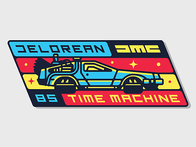 Delorean Time Machine Badge 80s back to the future badge delorean dmc pin game retro san diego sticker time machine time travel